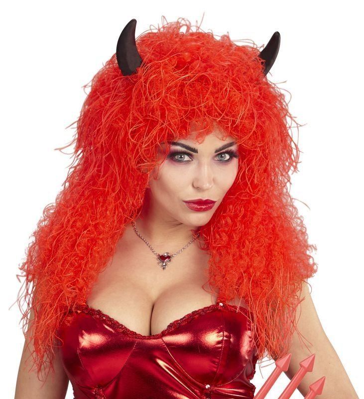pruik duivel devil rood vrouw