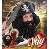 foto 2 pruik piraat piraten met baard zwart