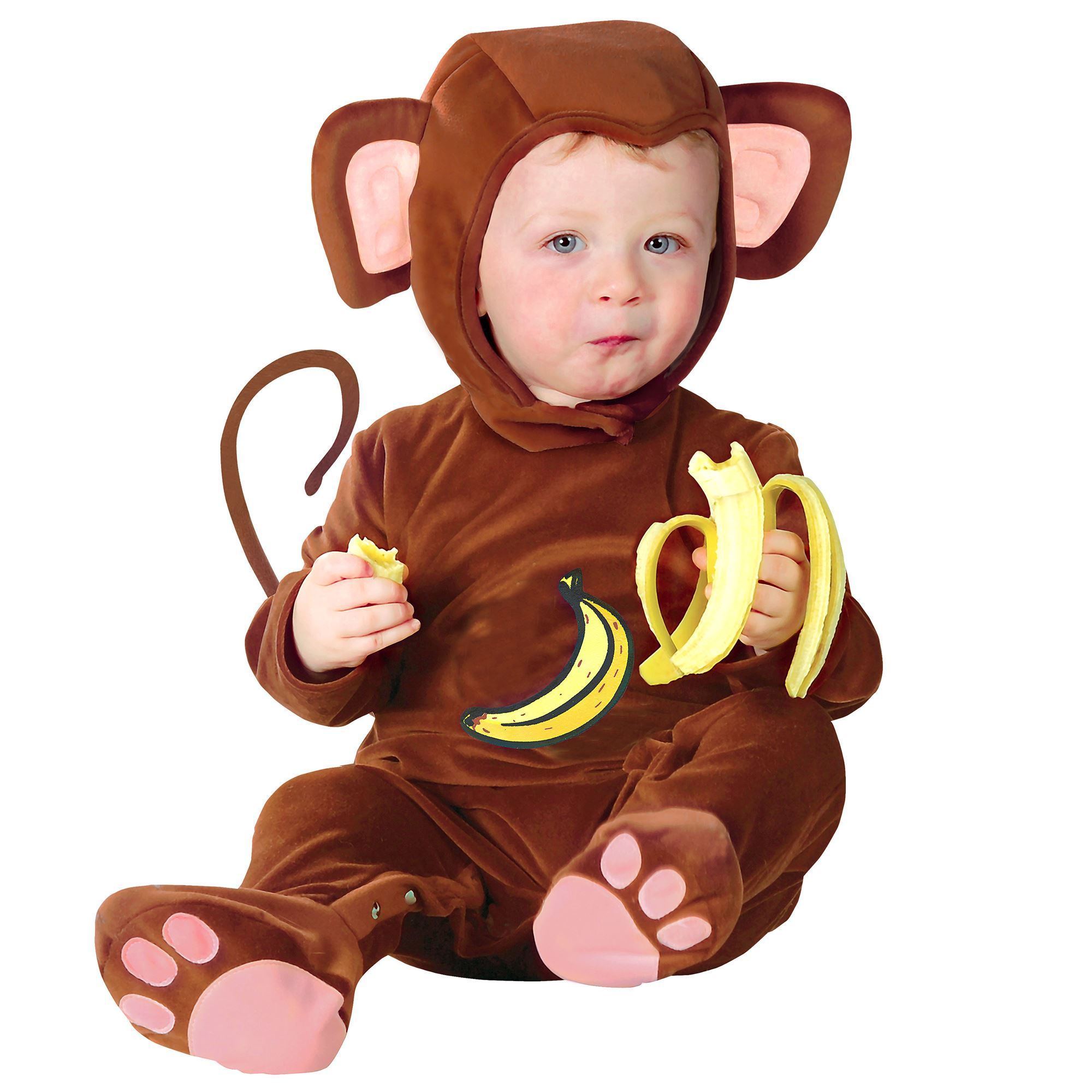 Snoezig baby aap verkleed kostuum klein aapje