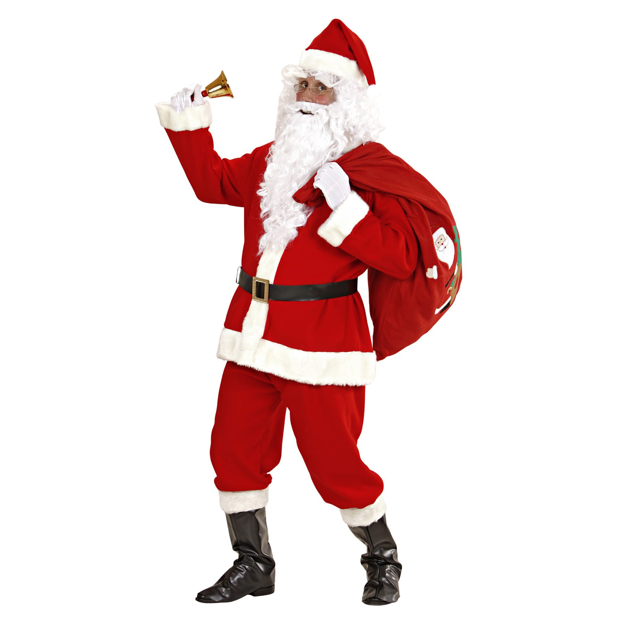Traditioneel kerstman kostuum luxe uitvoering kerstmannen pak