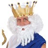 Voel je als een ware vorst met onze majestueuze witte koning pruik met baard en witte lokken