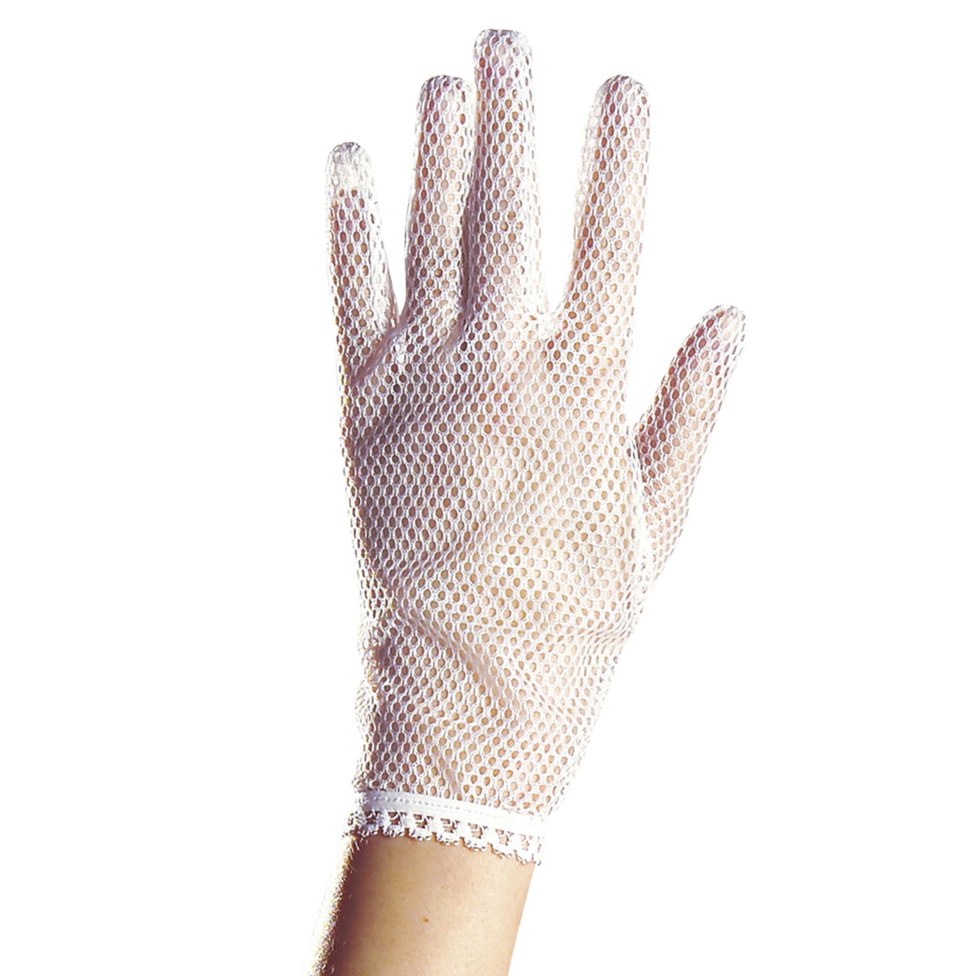 Witte net handschoenen kort volwassen