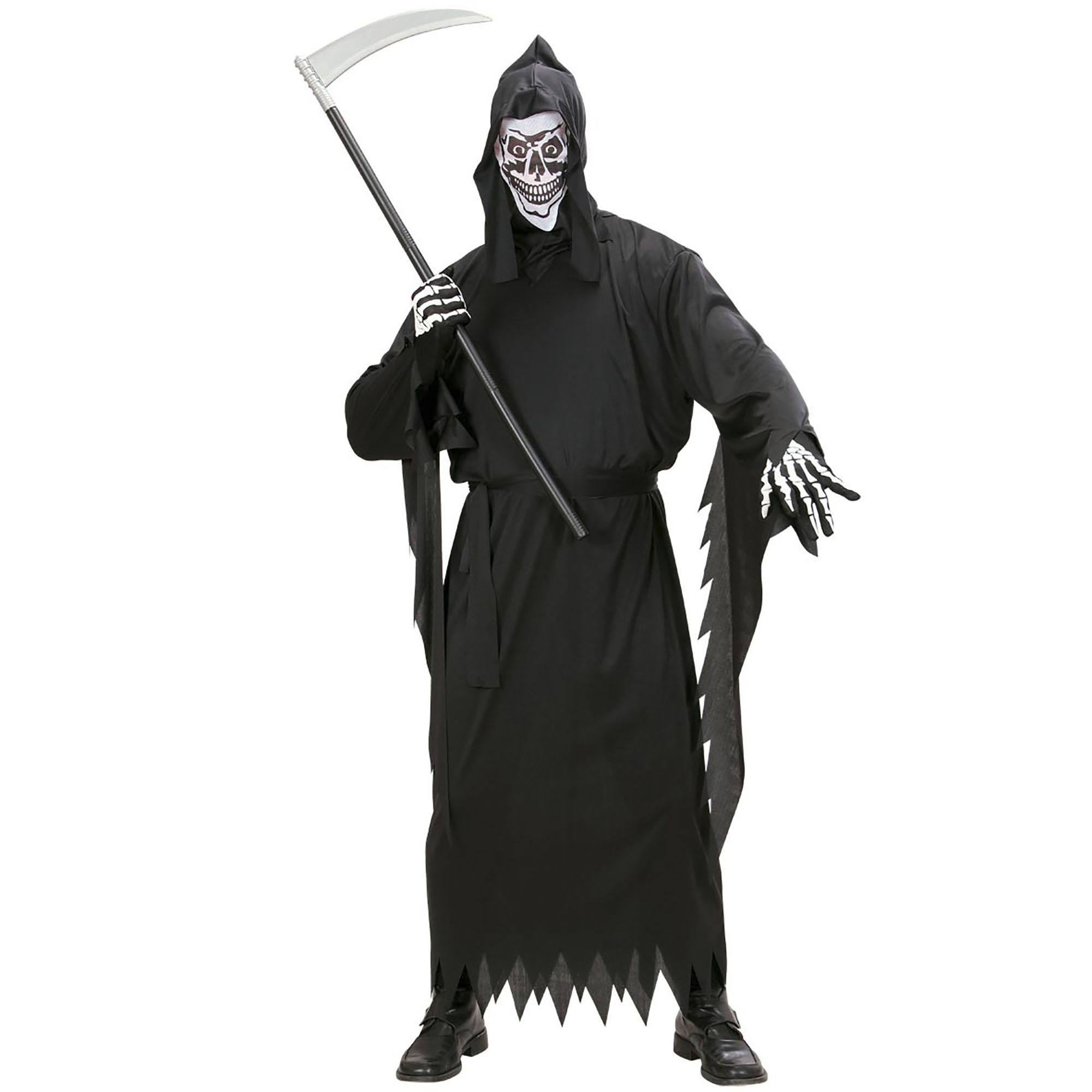 Zwart Grim reaper kostuum magere hein volwassen