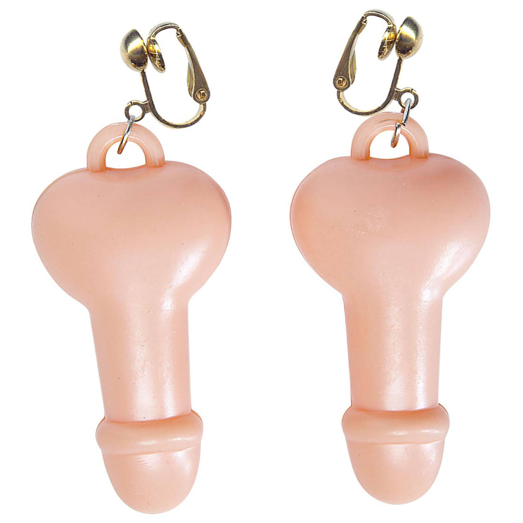 Erotische oorbellen in de vorm van een penis