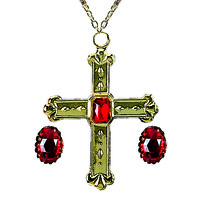 Kardinaal set twee ringen met rode steen en ketting met rode steen. Kardinaal set twee ringen met rode steen en ketting met rode steen.