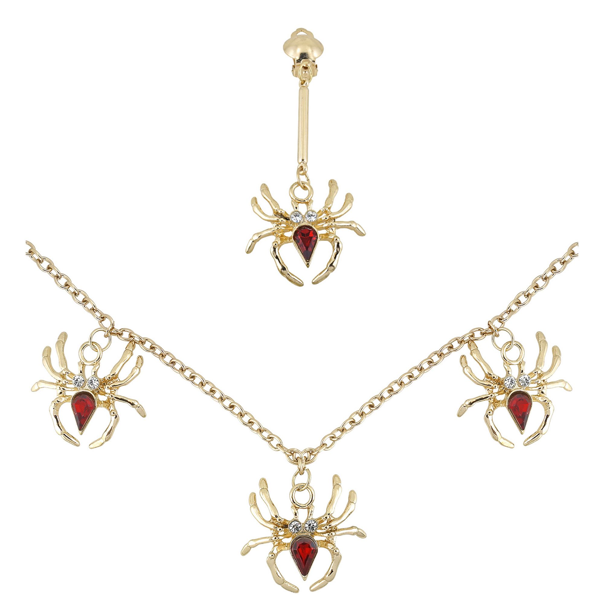 Spiderlady ketting en oorbellen