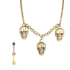 foto 2 Spook set oorbellen en ketting met doodshoofden