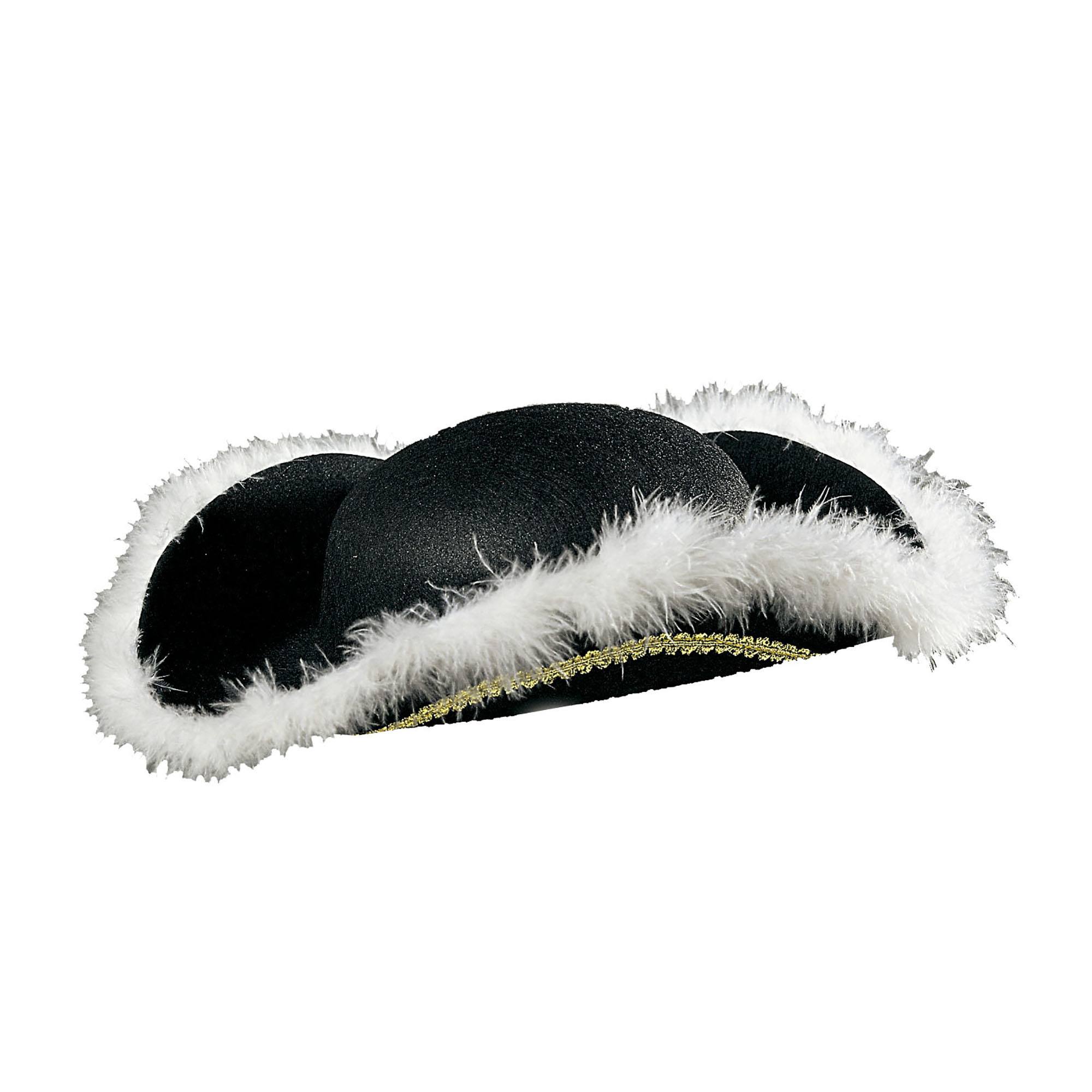 Tricorns hoed met marabou decoratie