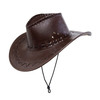 cowboyhoed lederlook met decoratie bruin