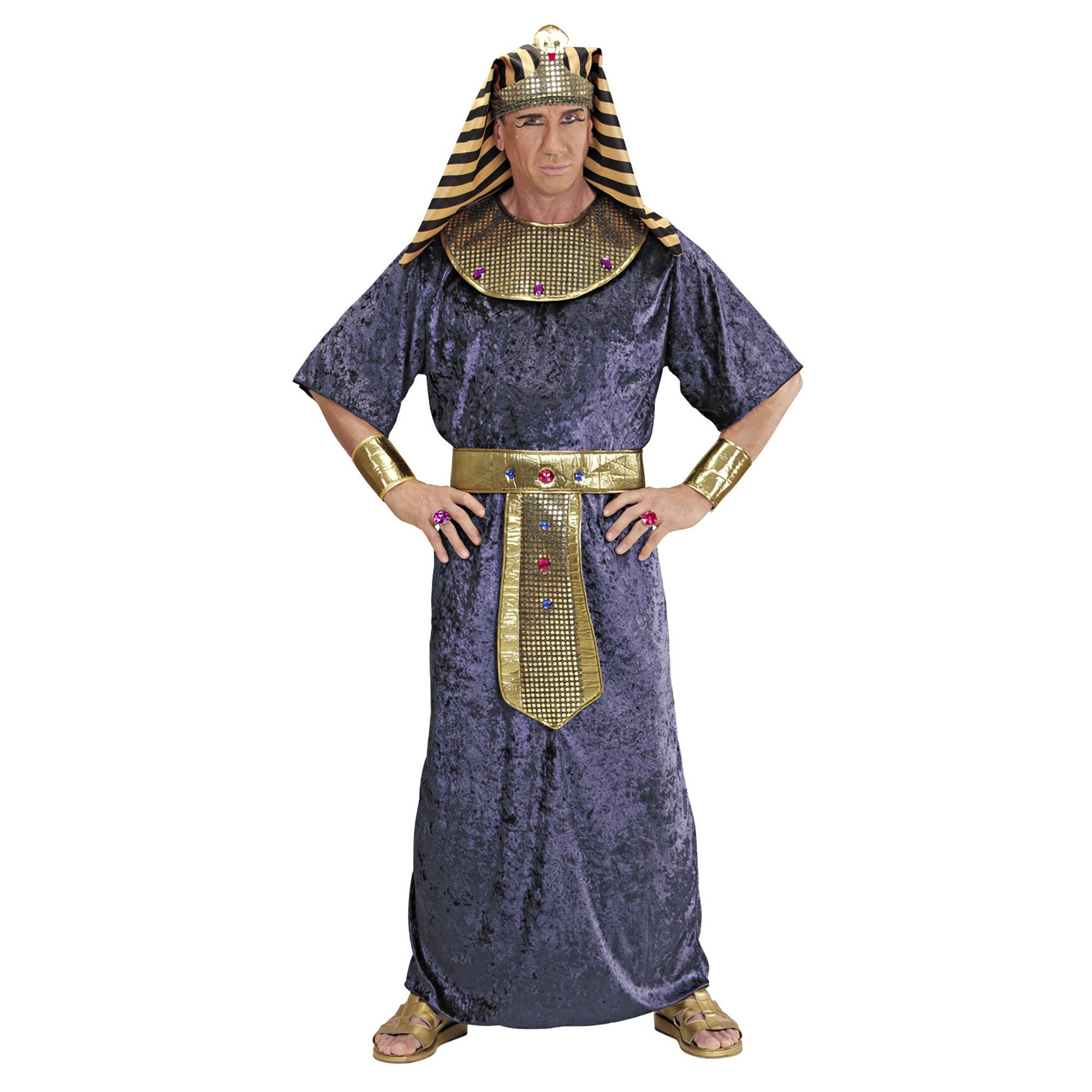 Egyptische farao kostuum toetanchamon blauw