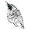 gothic ring spin met web met zwarte gemsteen