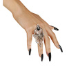 foto 2 gothic ring spin met web met zwarte gemsteen