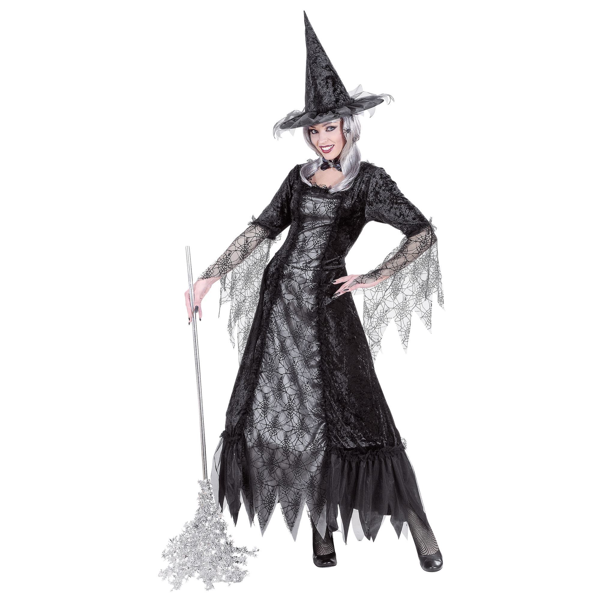 heks , heksen jurk luxe spinnenweb fluweel
