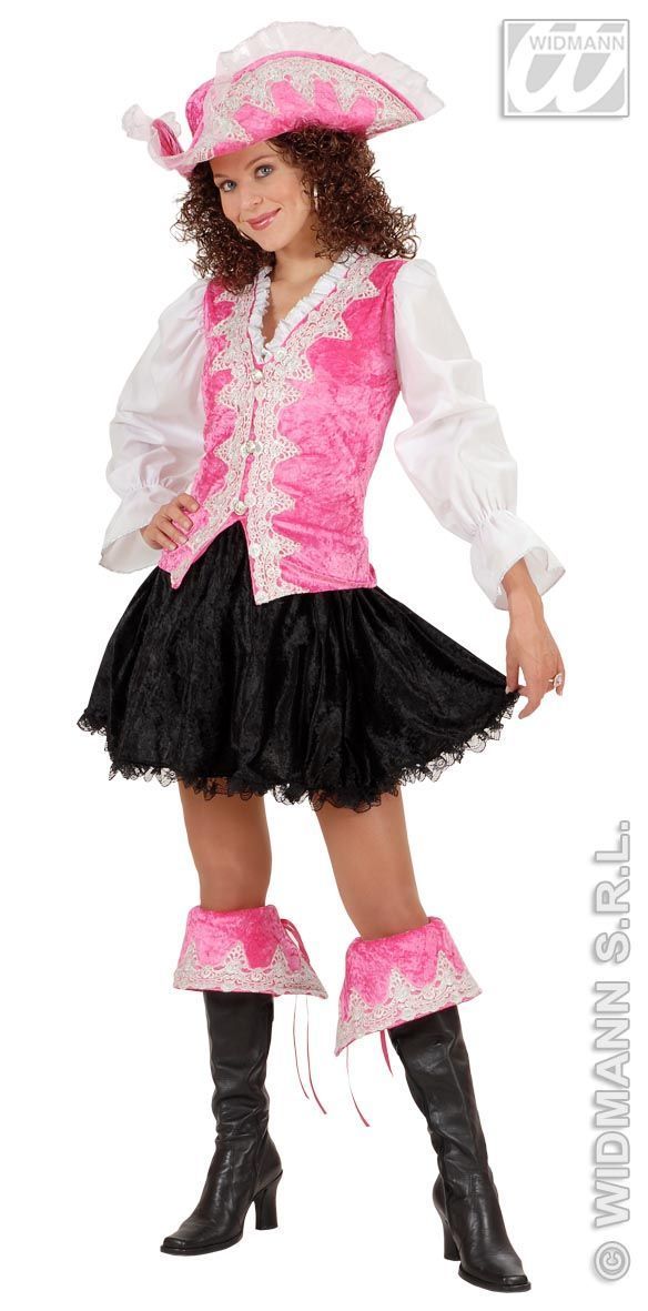 luxe pirate dame , piraten outfit  roze