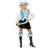 luxe pirate dame , piraten outfit blauw