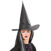foto 2 Magische zwarte heksenhoed  kinder maat voor griezelen tijdens halloween of thema feesten.