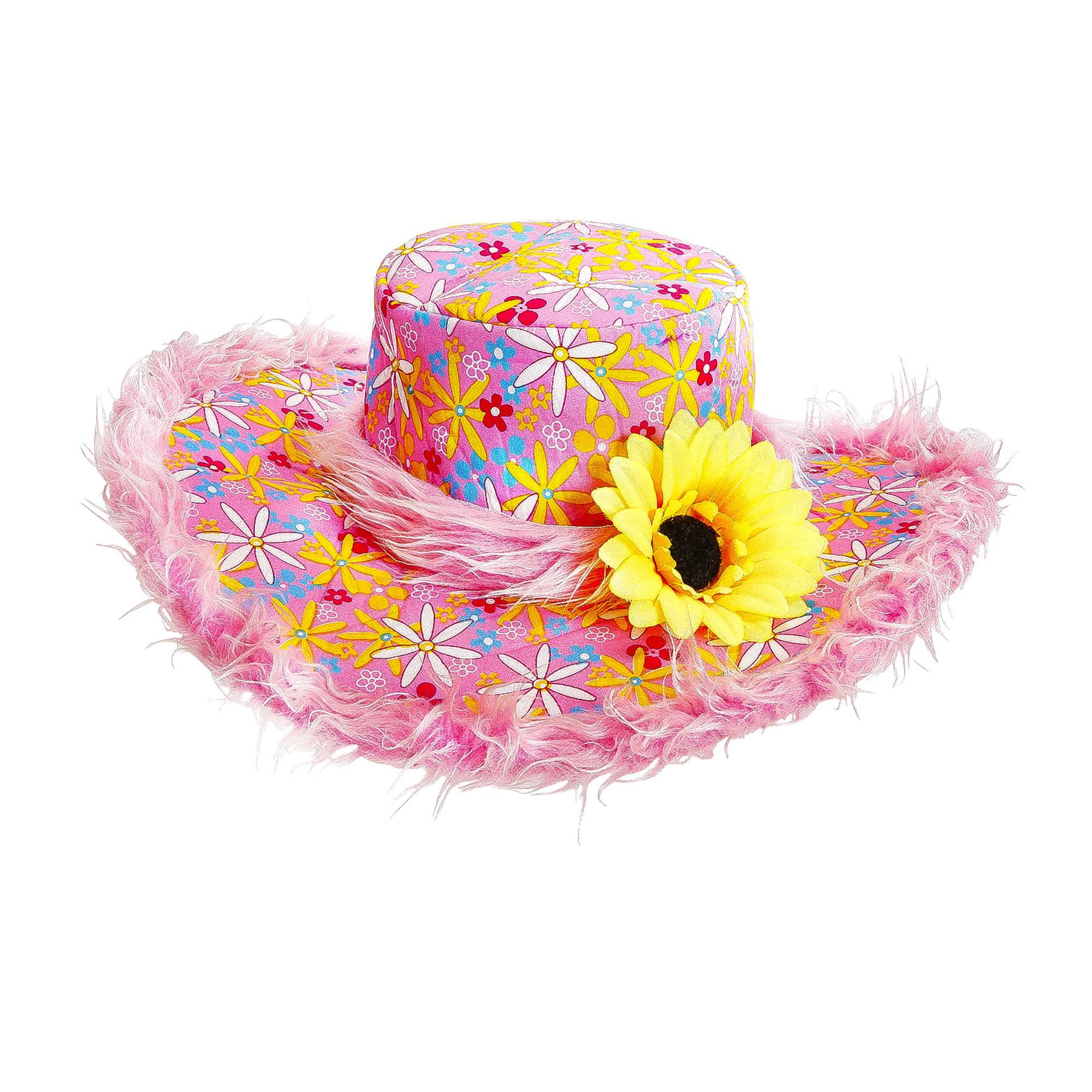 roze zonnebloem hoed