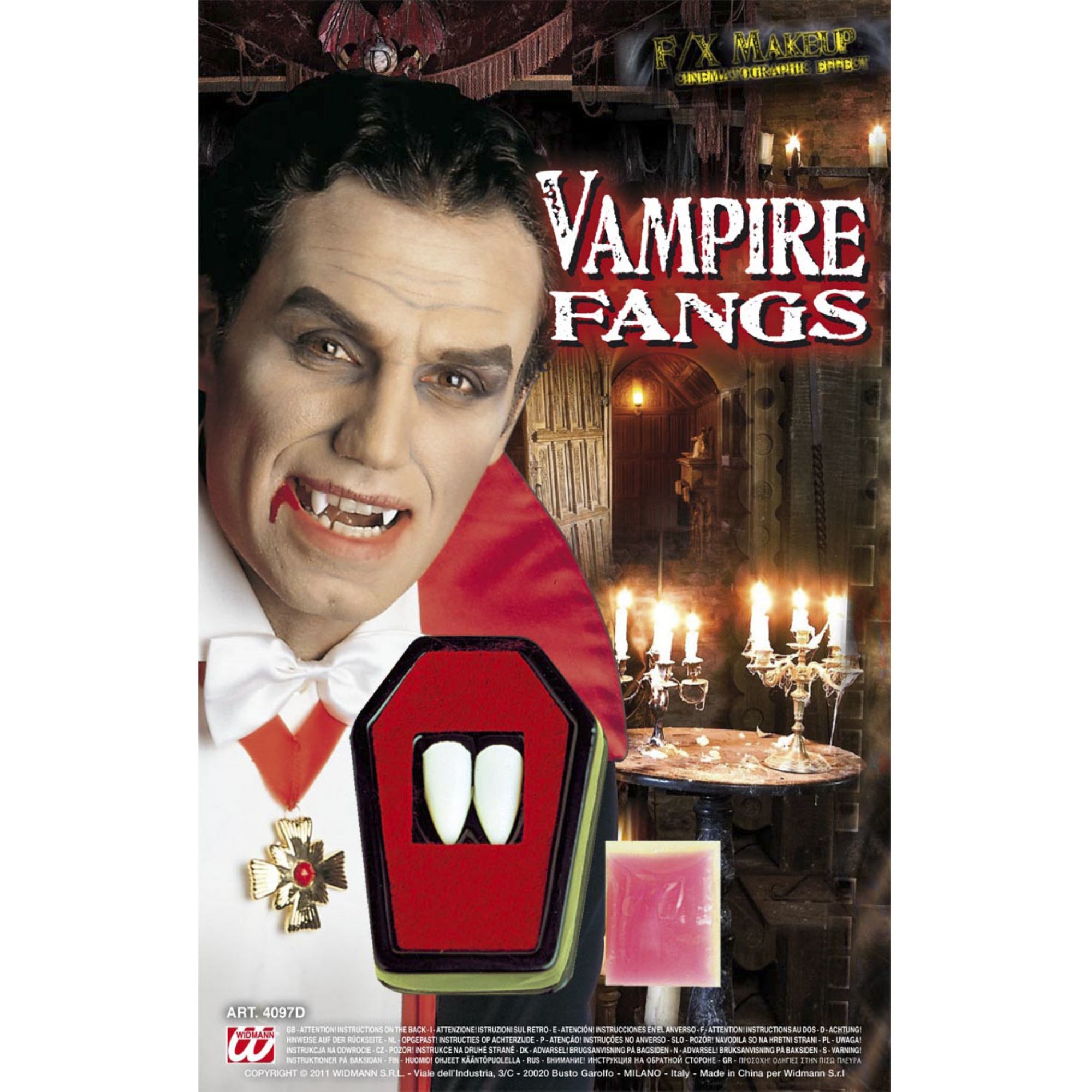 Vampier hoektanden set voor een onvergetelijke halloween of griezelfeest voor volwassen vampieren