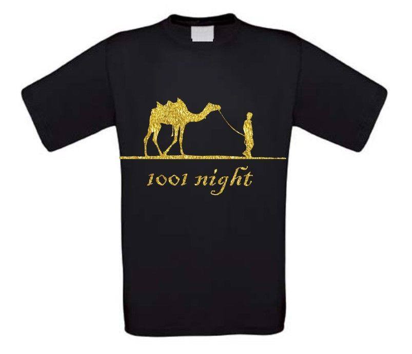 1001 night kameel camel t-shirt korte mouw glitter goud