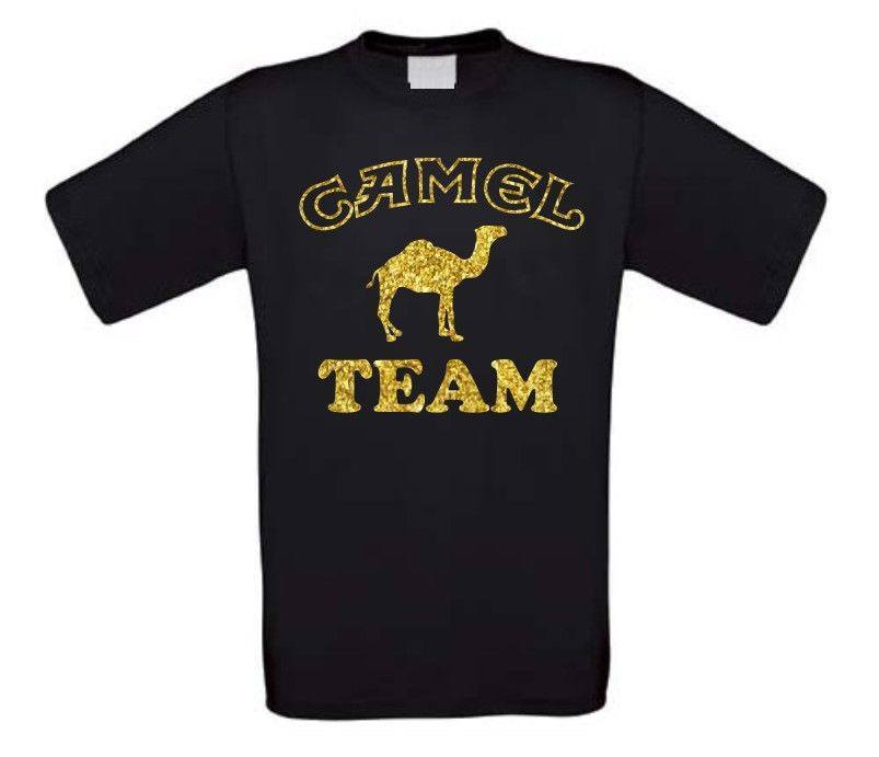 T-shirt camel team kamelen team glitter goud korte mouw