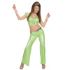 foto 2 bling bling disco broek dames  groen