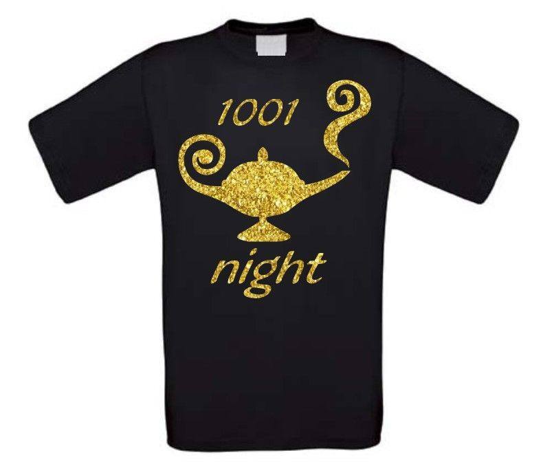 duizend en een nacht t-shirt korte mouw glitter goud