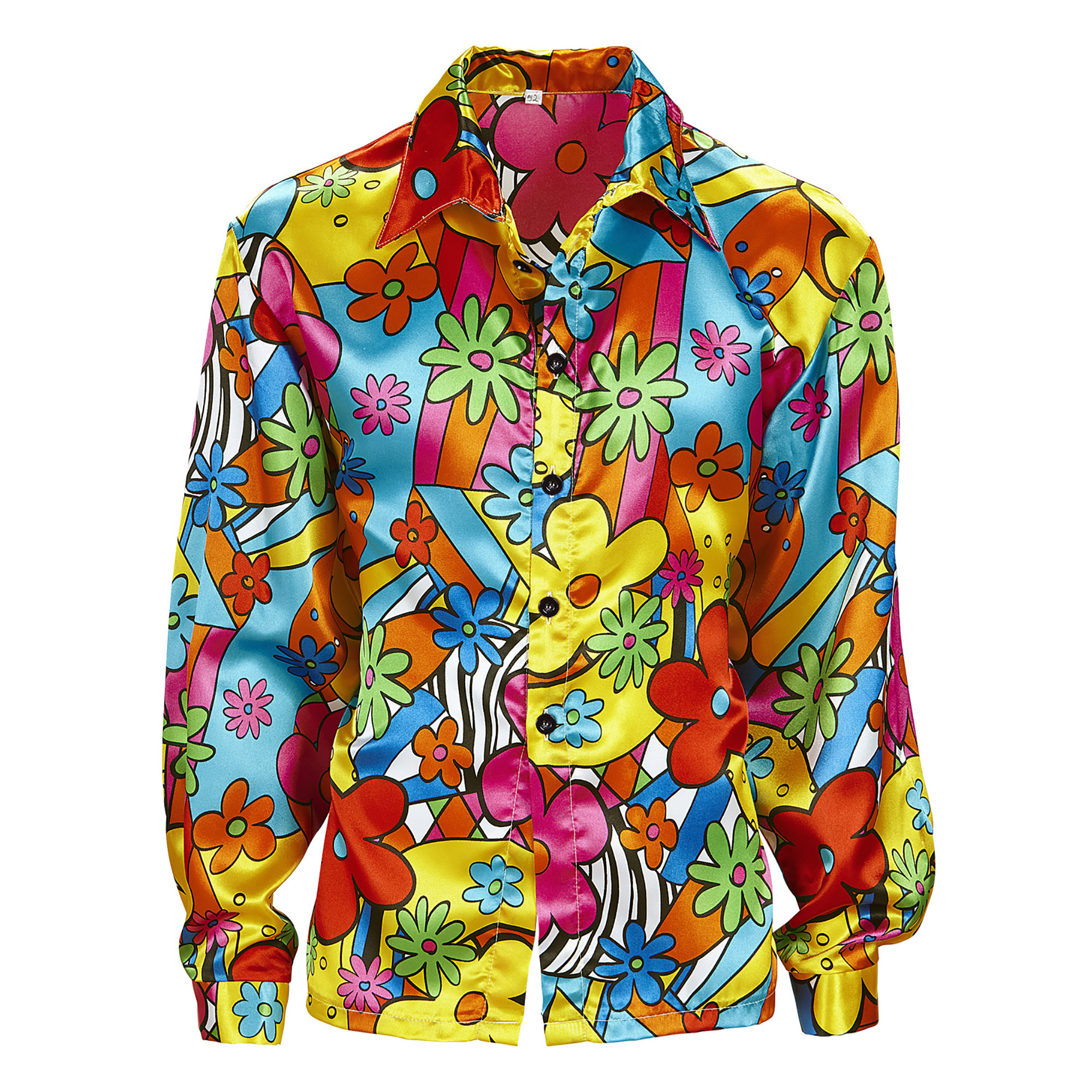 hippie , flower power blouse satijn