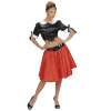 foto 3 satijnen rok met petticoat rood