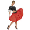 foto 4 satijnen rok met petticoat rood