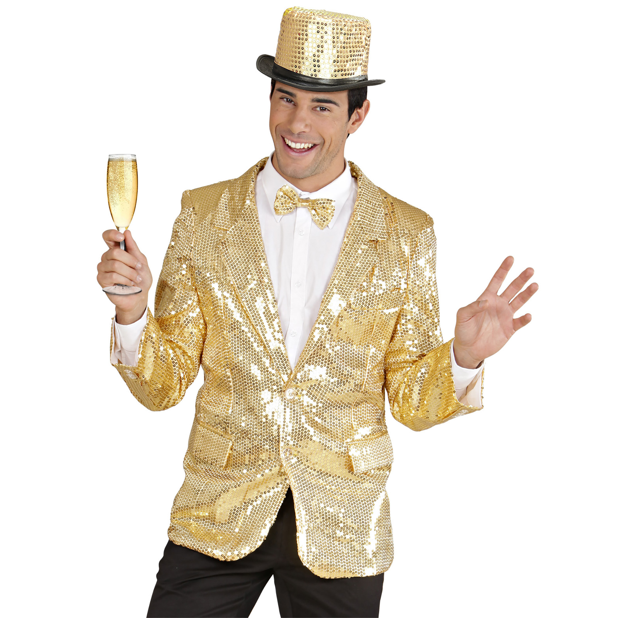 Herencolbert pailletten goud/zwart – Verkleed&Zo Herencolbert pailletten goud/zwart – Verkleed&Zo