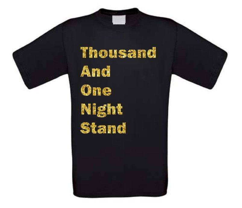 thousand and one night stand t-shirt korte mouw glitter goud