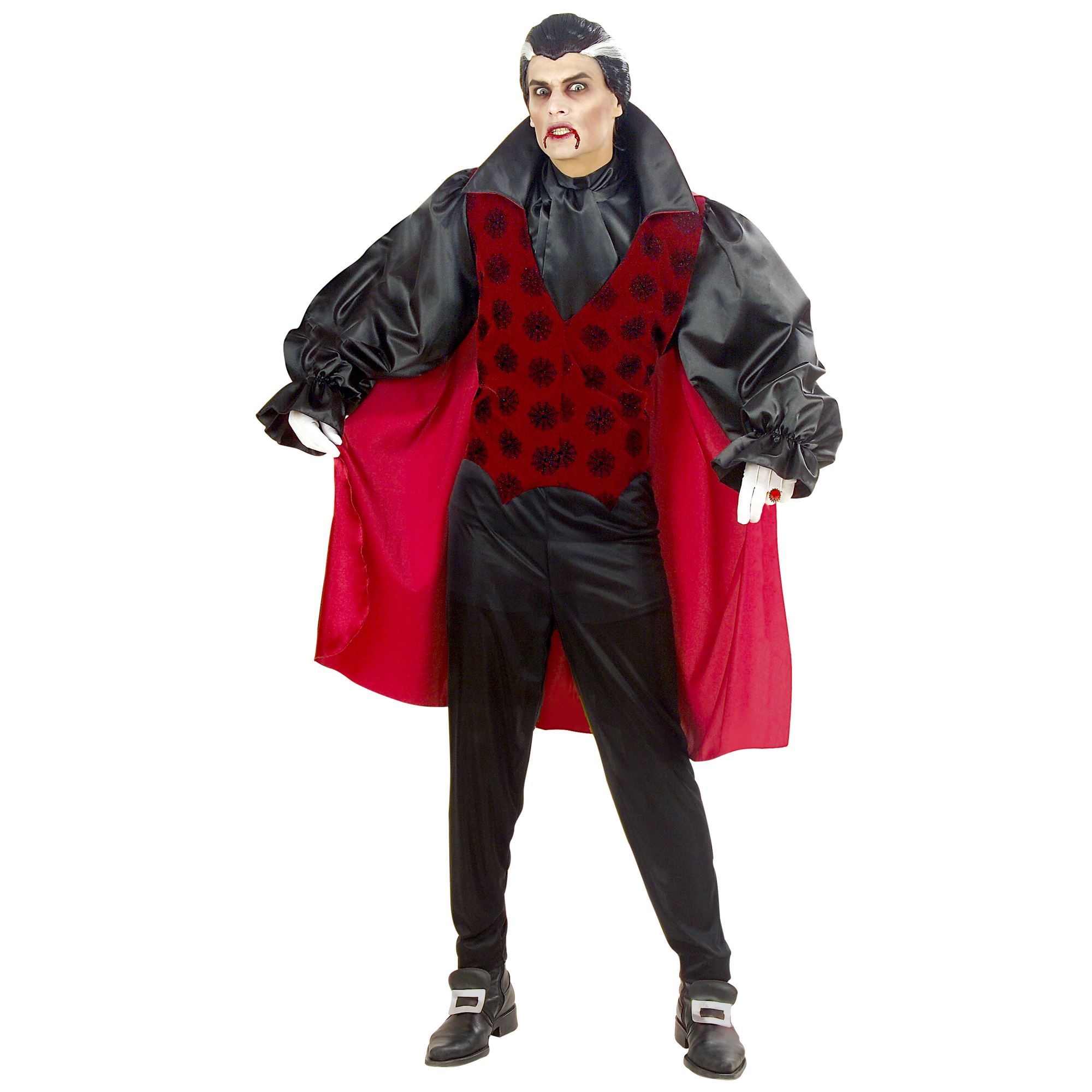 victoriaanse vampier heren kostuum satijn