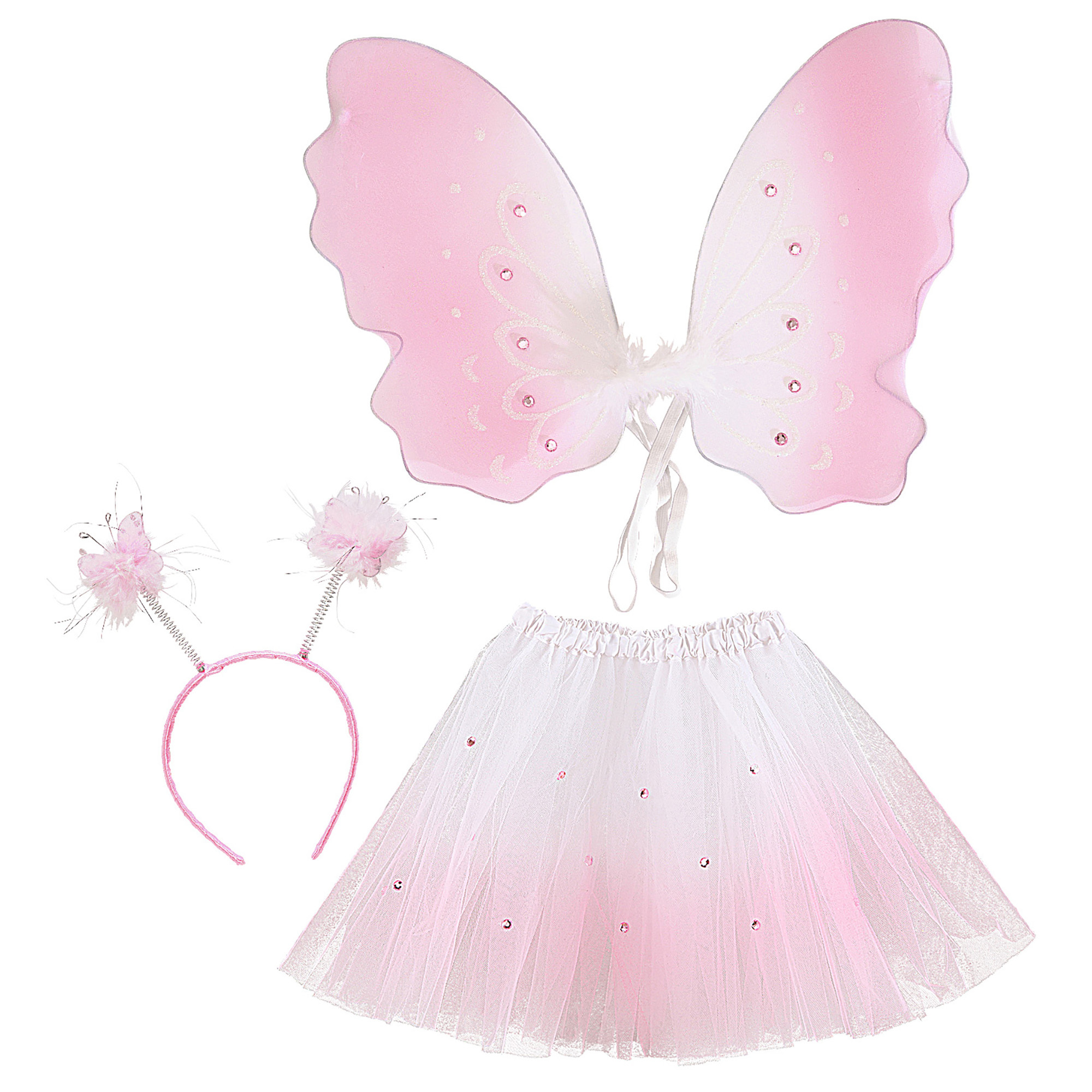 vlinder set fee roze kind