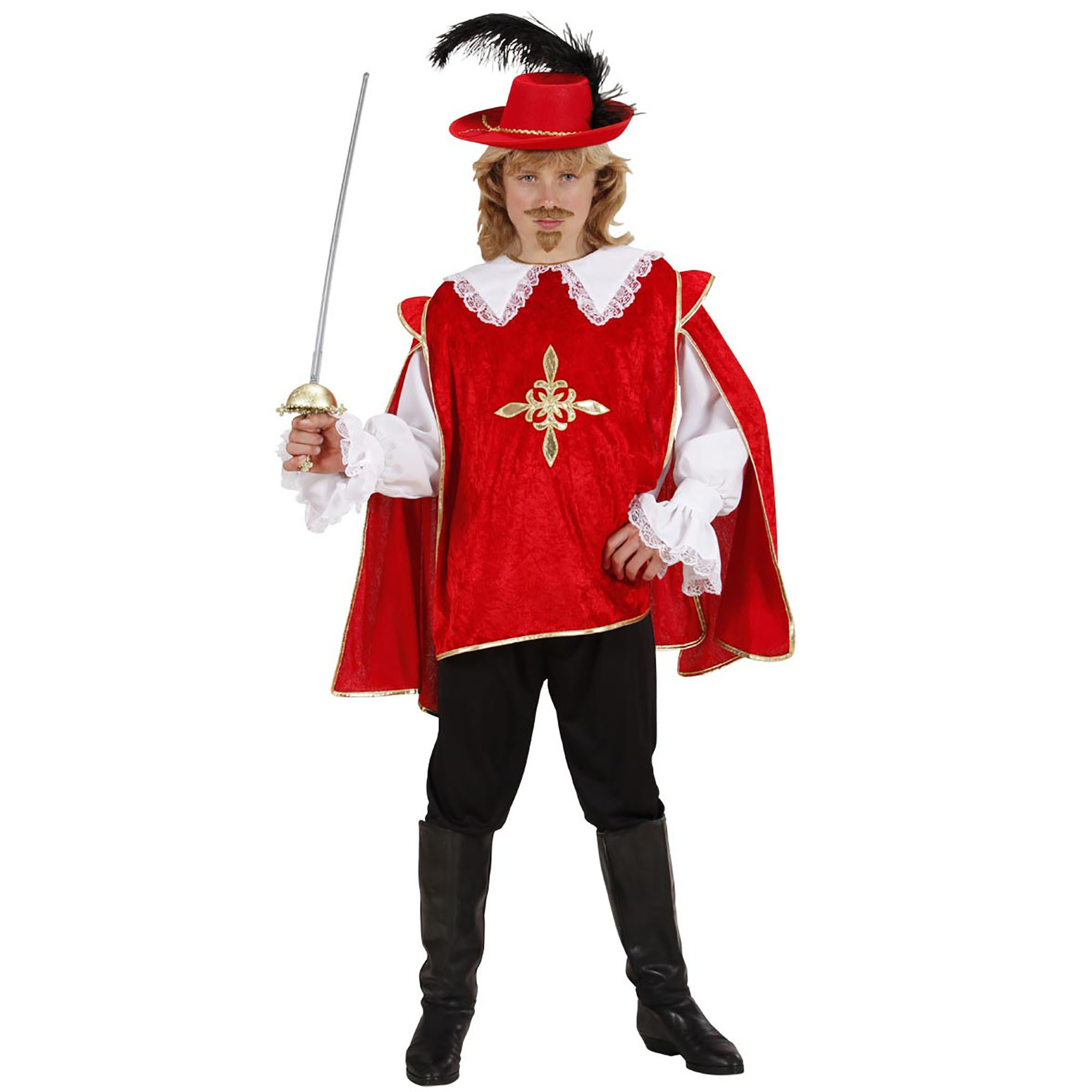 musketier kostuum kind rood