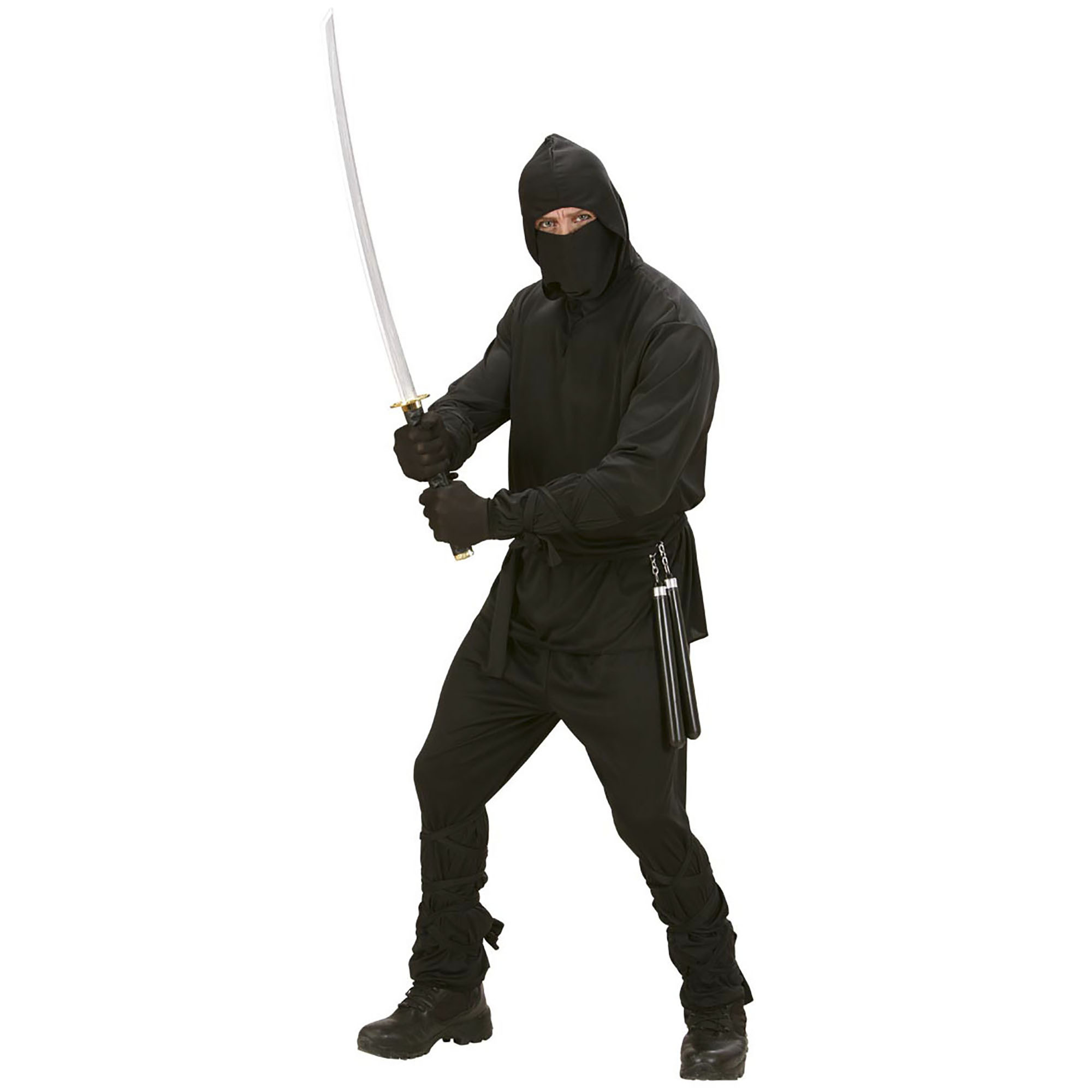 Ninja volwassen kostuum zwarte oosterse strijder