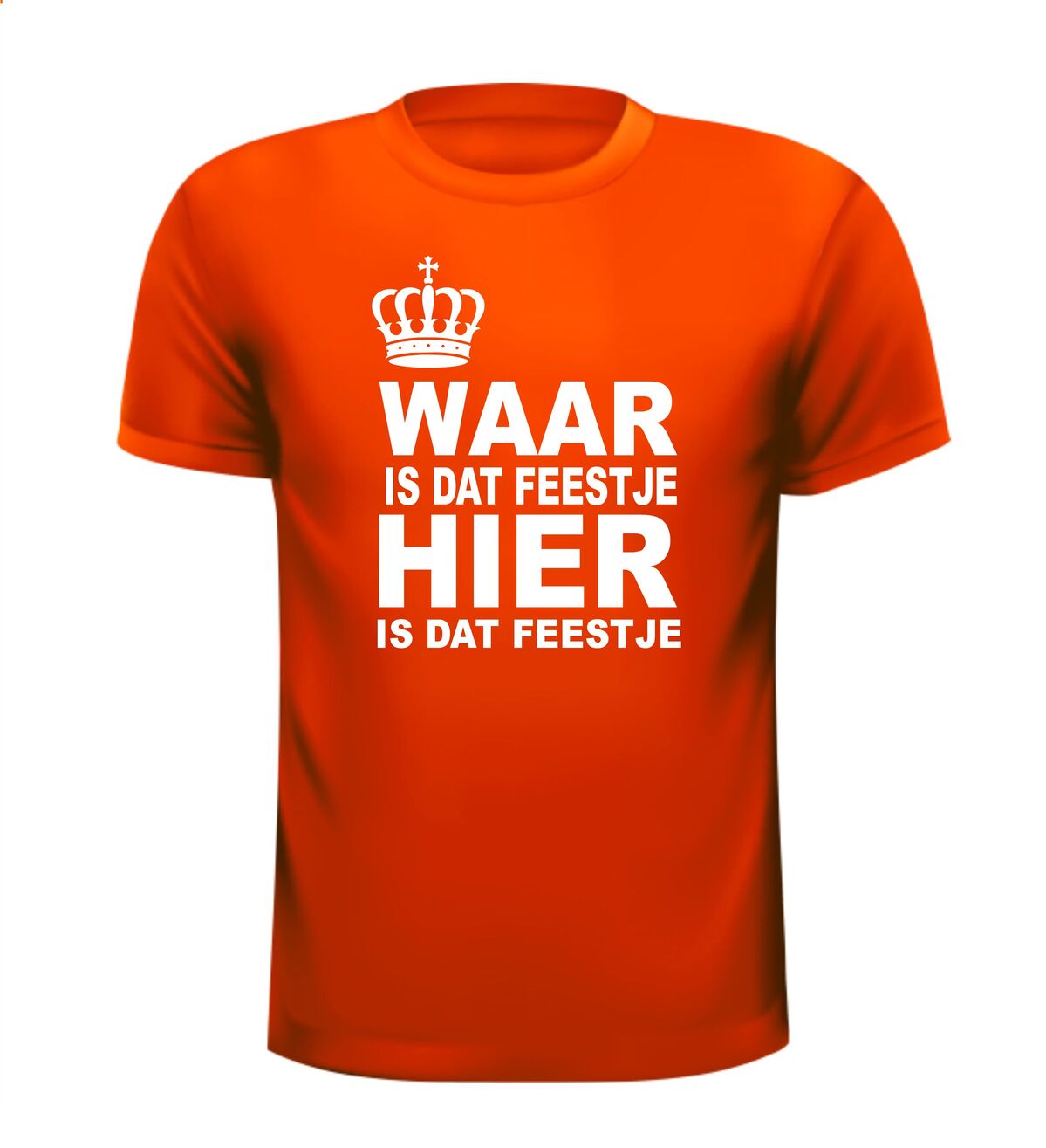 Koningsdag T-shirt oranje waar is dat feestje!