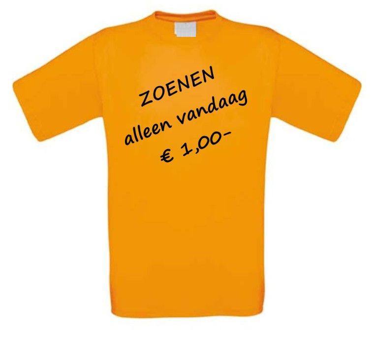 koningsdag t-shirt oranje zoenen 1 euro