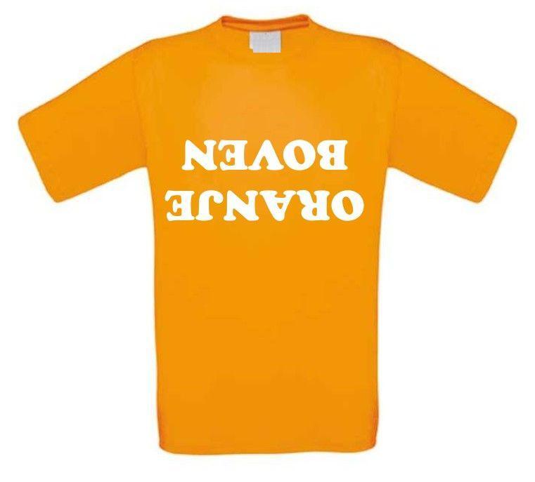 oranje boven om de kop t-shirt korte mouw oranje