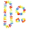 Hawaii kransen set met regenboog kleuren