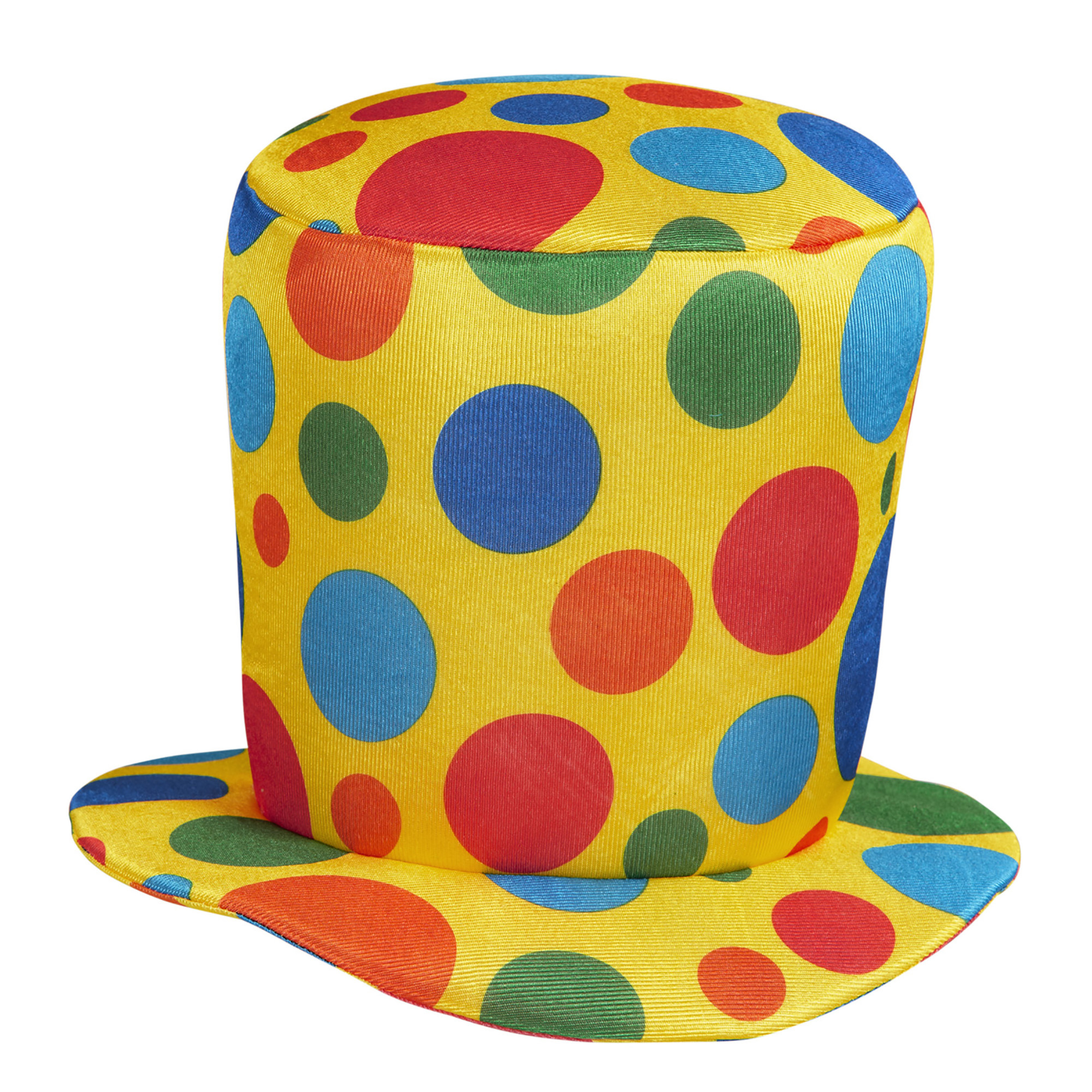 Hoge hoed clown met leuke stippen in diverse kleuren
