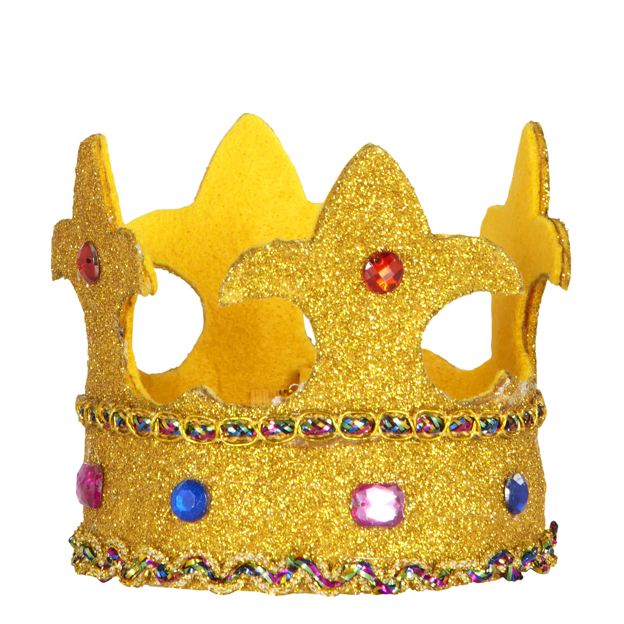 Mini glitter kroon koning met stenen buigbaar