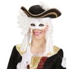 foto 3 Oogmasker wit met handvat en veren