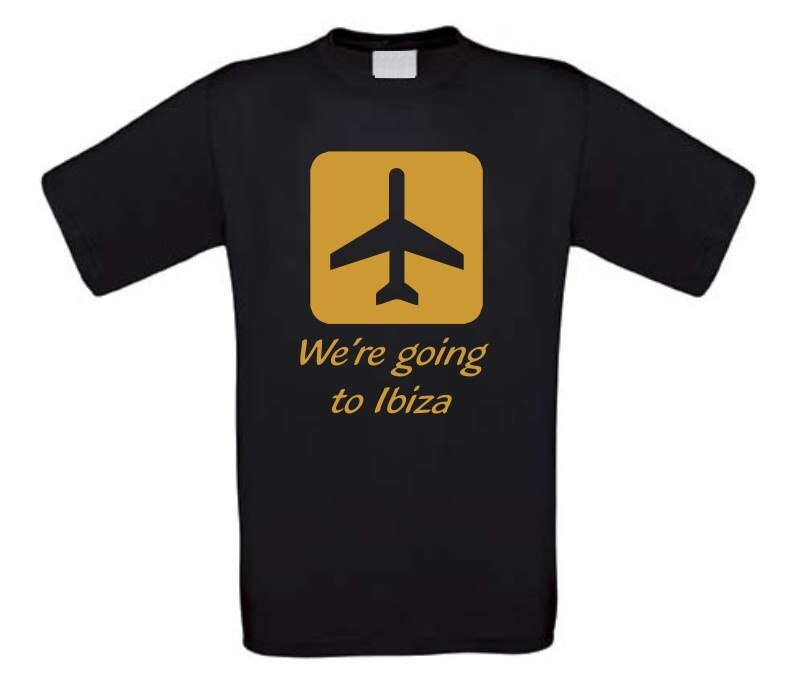We going to Ibiza t-shirt korte mouw gouden opdruk