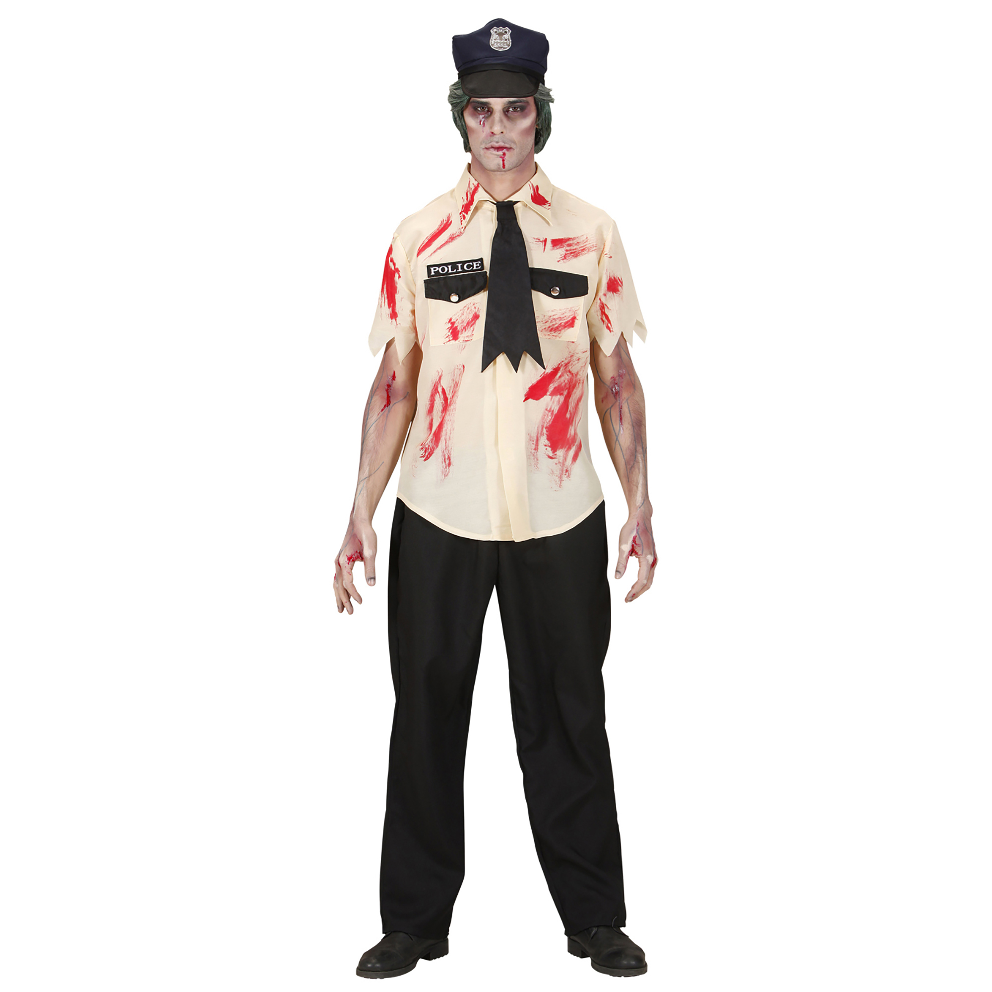 Zombie politieman halloween kostuum