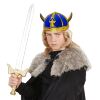 foto 3 Blauwe Vikinghelm met gouden accenten voor de volwassen strijder