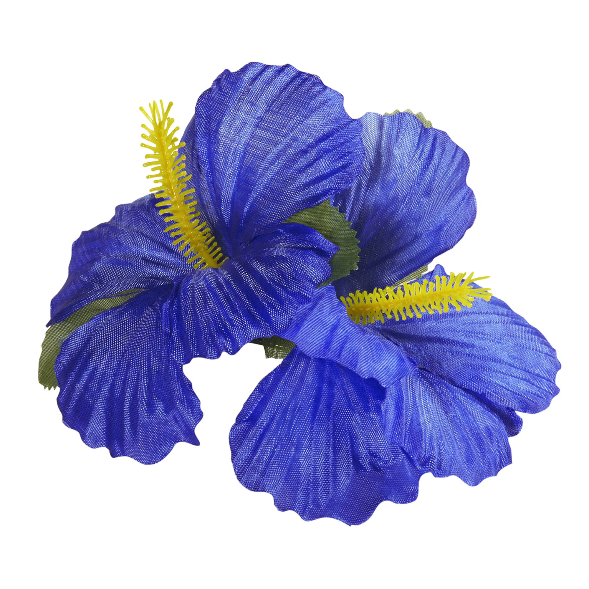 Haarclip blauw met twee Hibiscus bloem