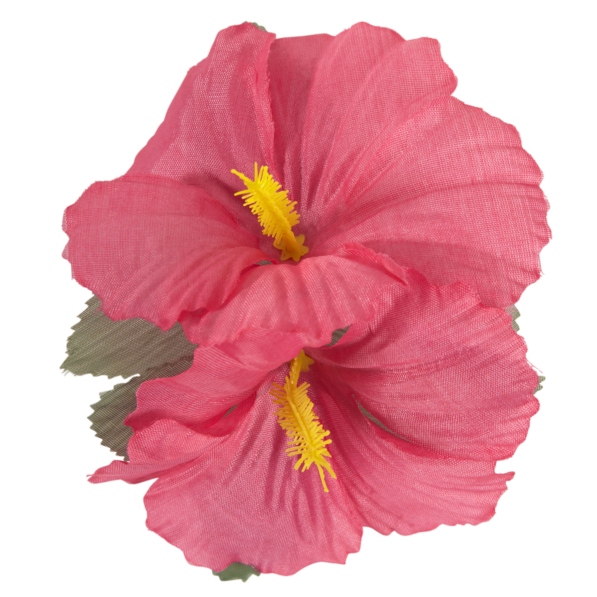 Haarclip roze met twee Hibiscus bloem