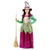 kleurrijke Heksen jurk kind groen met paars