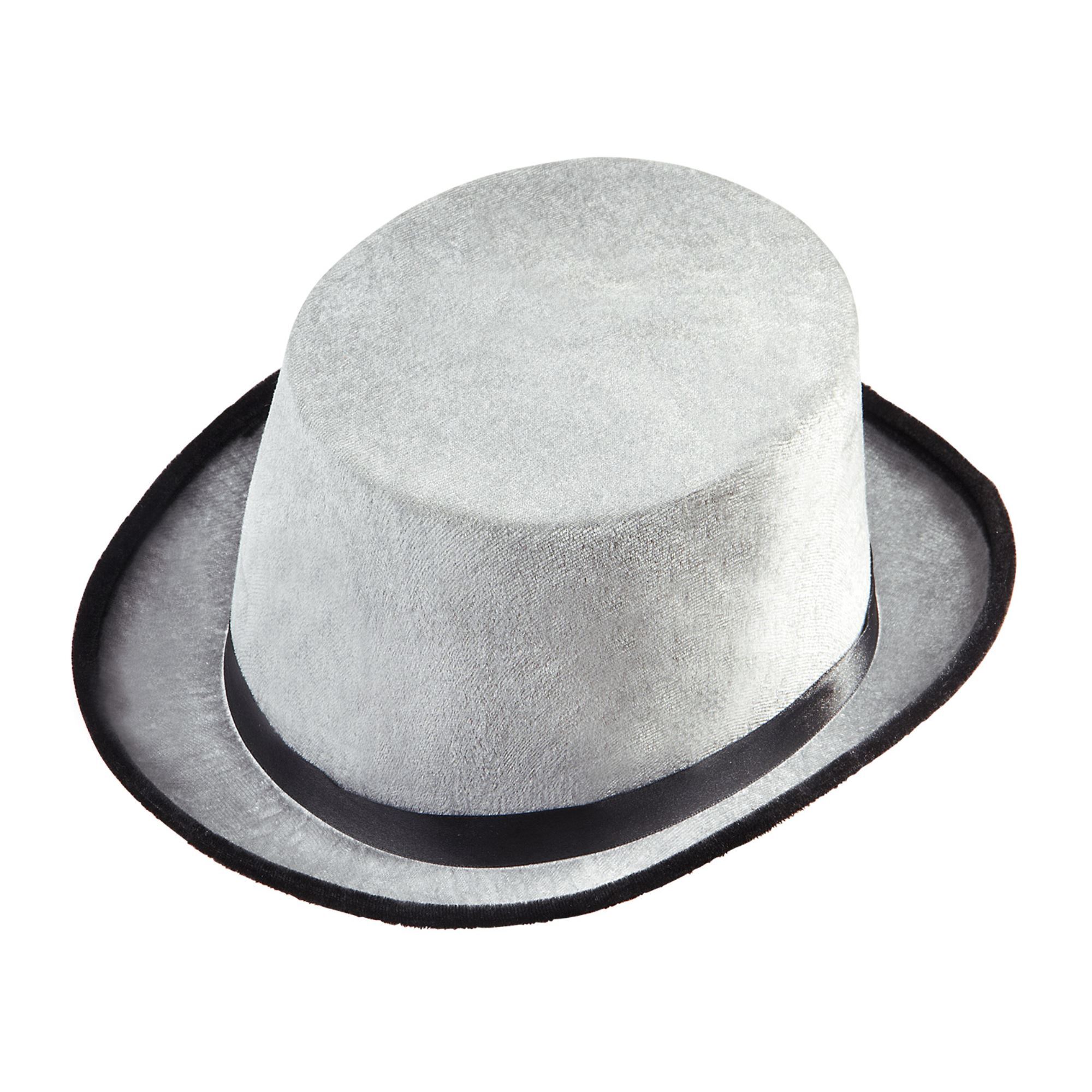 Stijlvolle Hoge hoed fluweel grijs