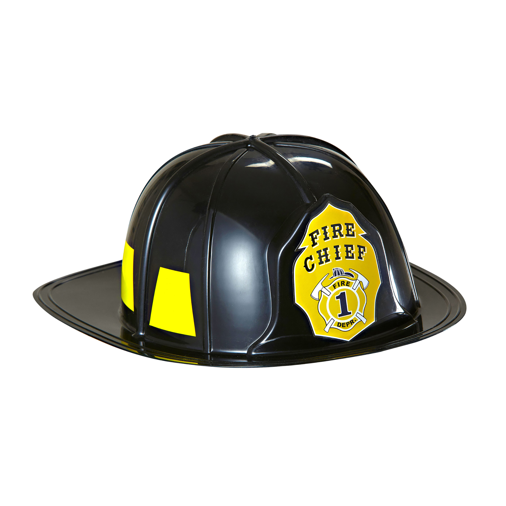 Volwassen Brandweer helm zwart  hard plastic fire chief